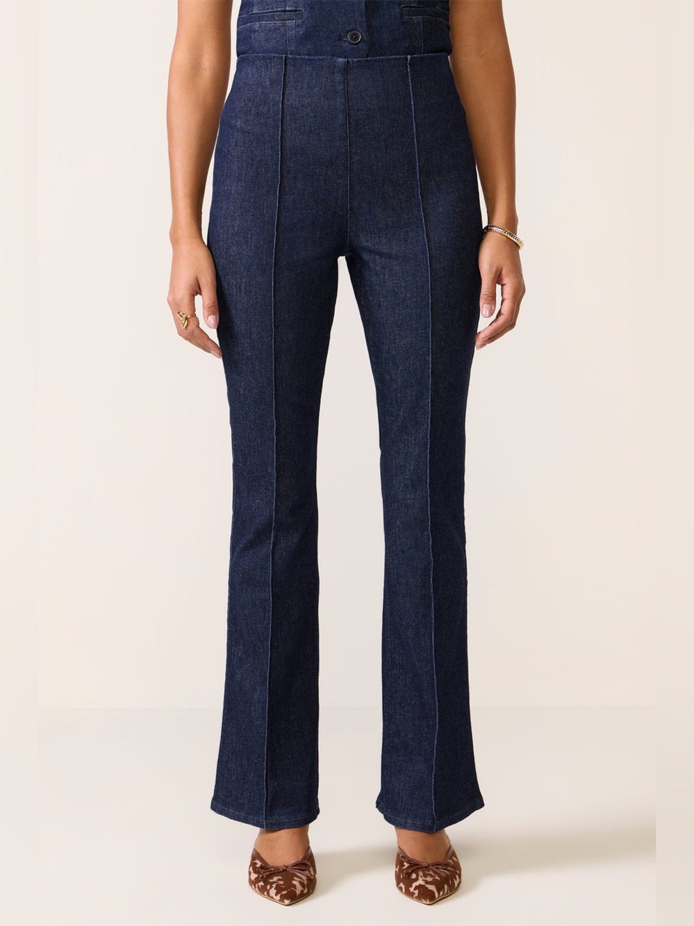 SPANX Dark Indigo Micro Flare Jeans - Picture 2 of 7